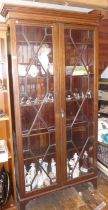 Edwardian mahogany two-door display cabinet with astragal glazed doors - 3' wide x 6.5' tall x 9.