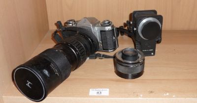 Pentax camera with f80--100m zoom lens