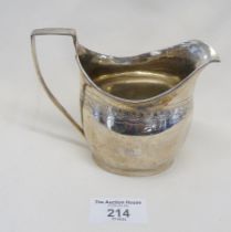 Georgian silver cream jug 1801, London makers, mark 'W'