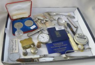 Miscellaneous items, inc. penknives, mustard spoons, etc.