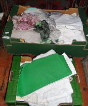 Two boxes of assorted linen
