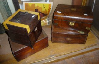 Four assorted antique boxes