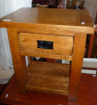 Light oak bedside table with drawer