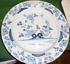 Bristol Delft charger 13" diameter (restoration)