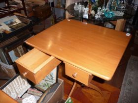 Shaker-style beechwood occasional table on tripod base with two drawers