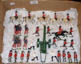 Britains Highland Division soldiers, 5 mounted Scots Greys, 6 charging Black Watch and a 4.7" gun
