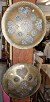 Pair of brass and copper Islamic shields