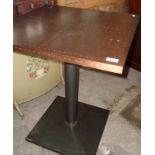Copper topped rectangular pub table