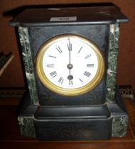 Victorian marble and slate mantle clock