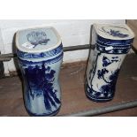 Two 20th c. Chinese blue and white pillows