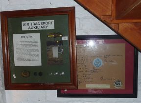 Framed signatures of ex Glider Regiment pilots taken during their visit to Booker Aircraft Museum in