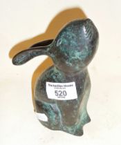 Bronze figure of a hare 6" tall