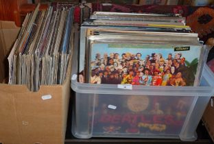 Two crates of assorted vinyl LPs