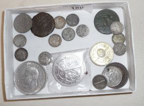 1937 Crown, mint condition, 2009 £5 coin, several silver 3d coins and other coins