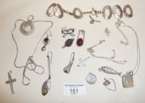 Assorted silver (925) jewellery, approx 3ozs