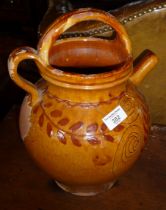 A large Sampigny les Orange studio pottery wine pitcher