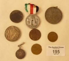 WW2 Italian-German medal for soldiers in North Africa, a 1913 drei mark coin, a 1972 Munich Olympics