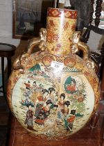 Large 20th c. Chinese moonflask with figures decoration, 48cm high