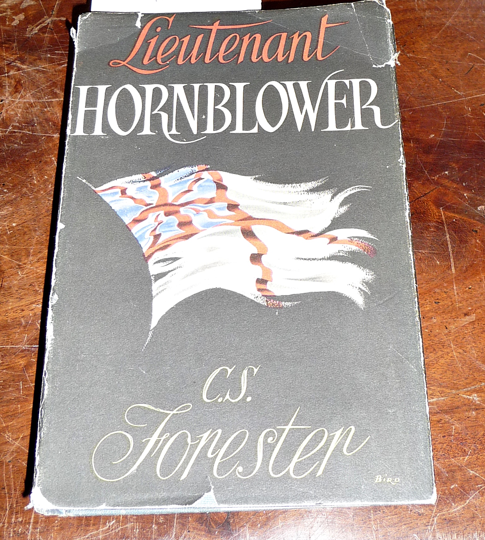 1st Edition "Lieutenant Hornblower" 1952 by C.S. Forrester, dust jacket, pub. Michael Joseph