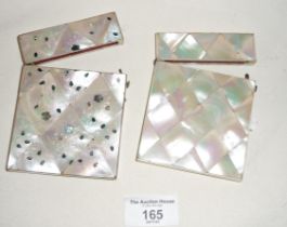 Victorian mother-of-pearl card cases x 2