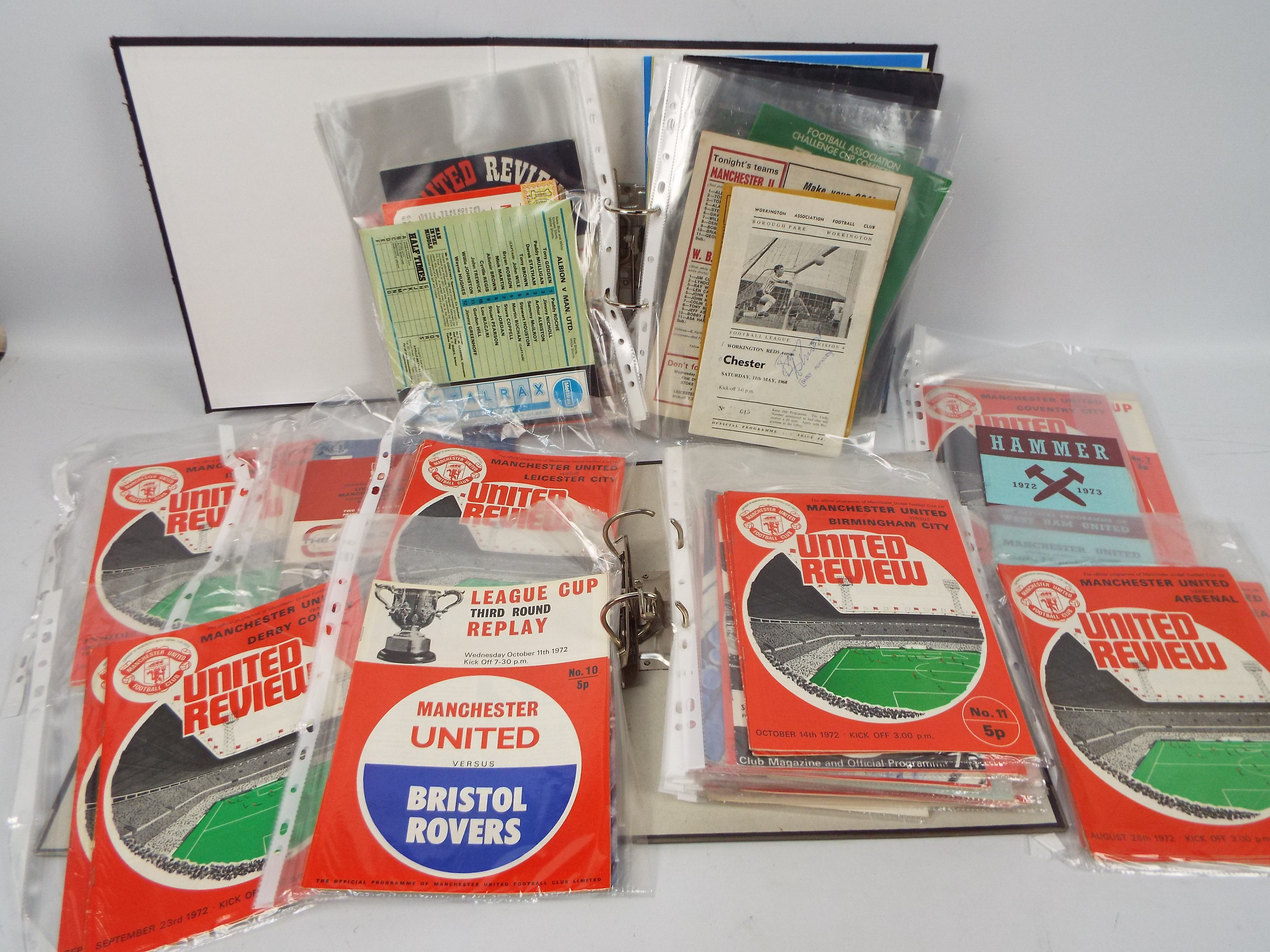 Manchester United - Two binders of programmes, 1960's and later, with cup finals,