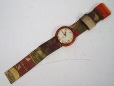 A vintage Swatch Pop wrist watch, new battery required, not currently running.