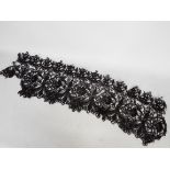 A Whitby jet micro bead shawl or wrap, approximately 100 cm (l).