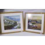 Two framed watercolours, Cornish landsca