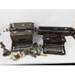 Two vintage typewriters comprising a Blue Bird Standard and an Imperial Model 60 and other [3]