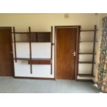 A teak, modular wall unit,