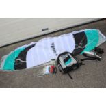 An ELO Sport "RADSAILS" kite 2.4 M squared. Approx. 240 cm X 90 cm.