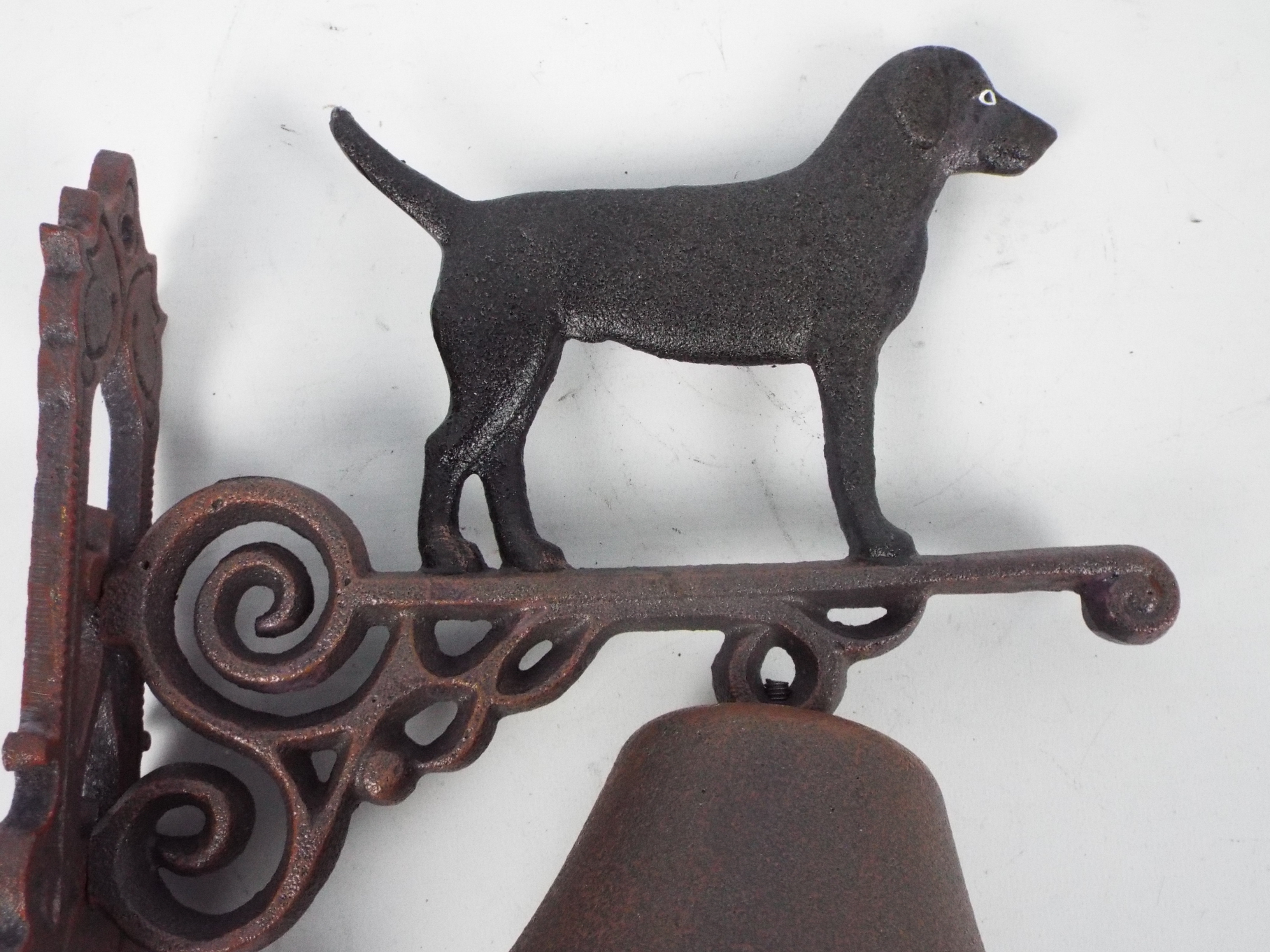 A cast iron, wall mountable, bell with canine surmount, approximately 36 cm (h), - Image 2 of 2