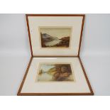 Two watercolour landscape scenes, signed