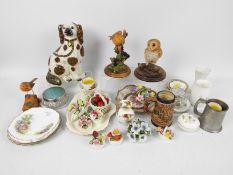 A mixed lot comprising ceramics to include Royal Worcester, Minton, Aynsley and similar, glassware,