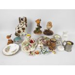 A mixed lot comprising ceramics to include Royal Worcester, Minton, Aynsley and similar, glassware,