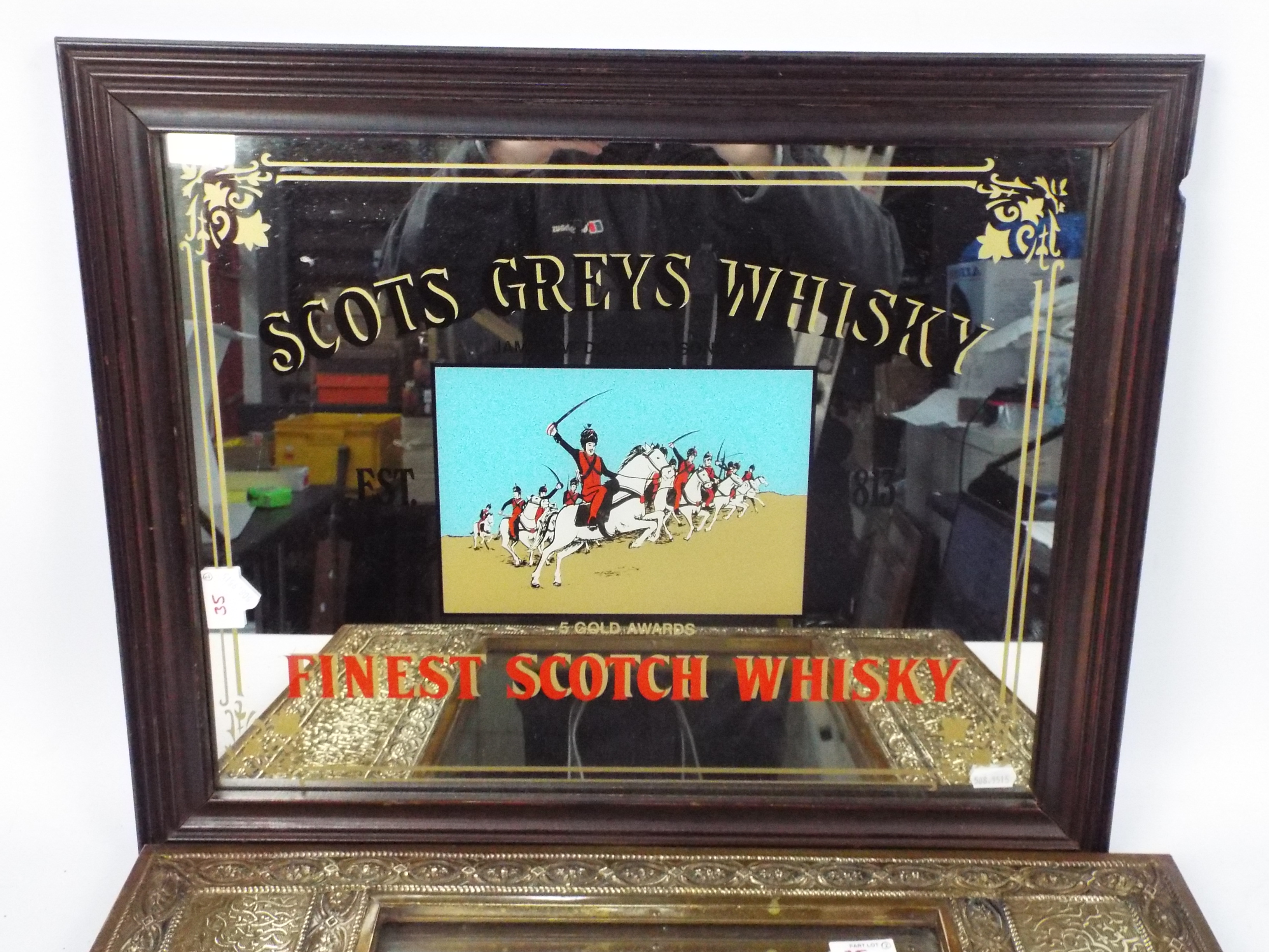 An advertising mirror for Scots Greys Wh - Image 2 of 3