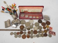 A small quantity of coins, George II and