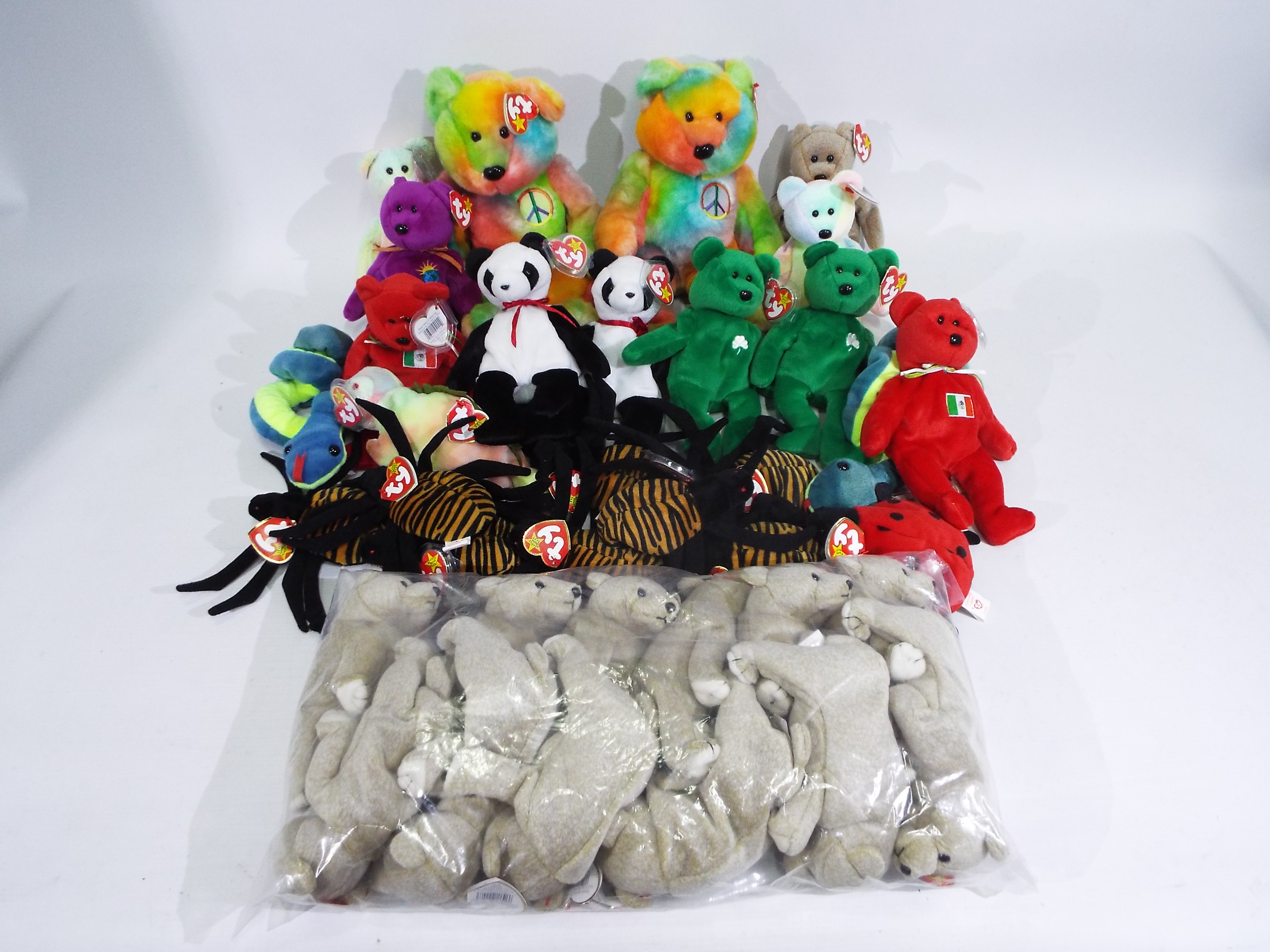 Ty Beanie - 35 x Beanie Babies 2 x Beanie Buddies - Lot includes a 'Spinner' spider,