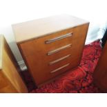 G Plan Furniture - a teak chest of four drawers, 76 cm x 72 cm x 44 cm,