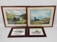 Two railway related prints after Barry P