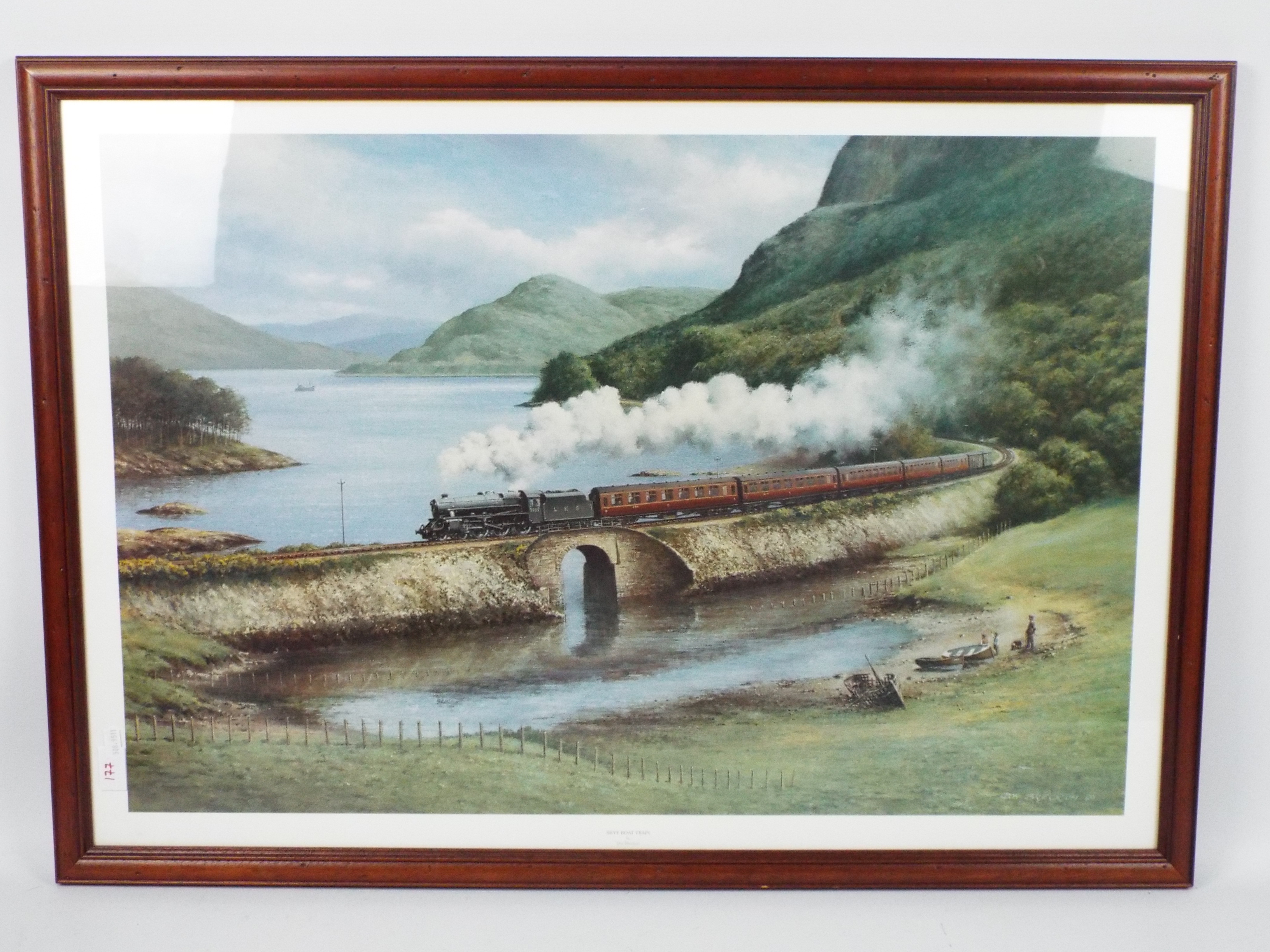 A large, framed, railway related print a