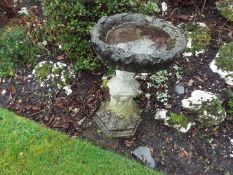 A reconstituted stone bird bath, 48 cm NOTE: ITEM IS LOCATED IN ST HELENS,