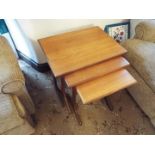 G Plan Furniture - a nest of three tables, 52 cm x 55 cm x 41 cm,