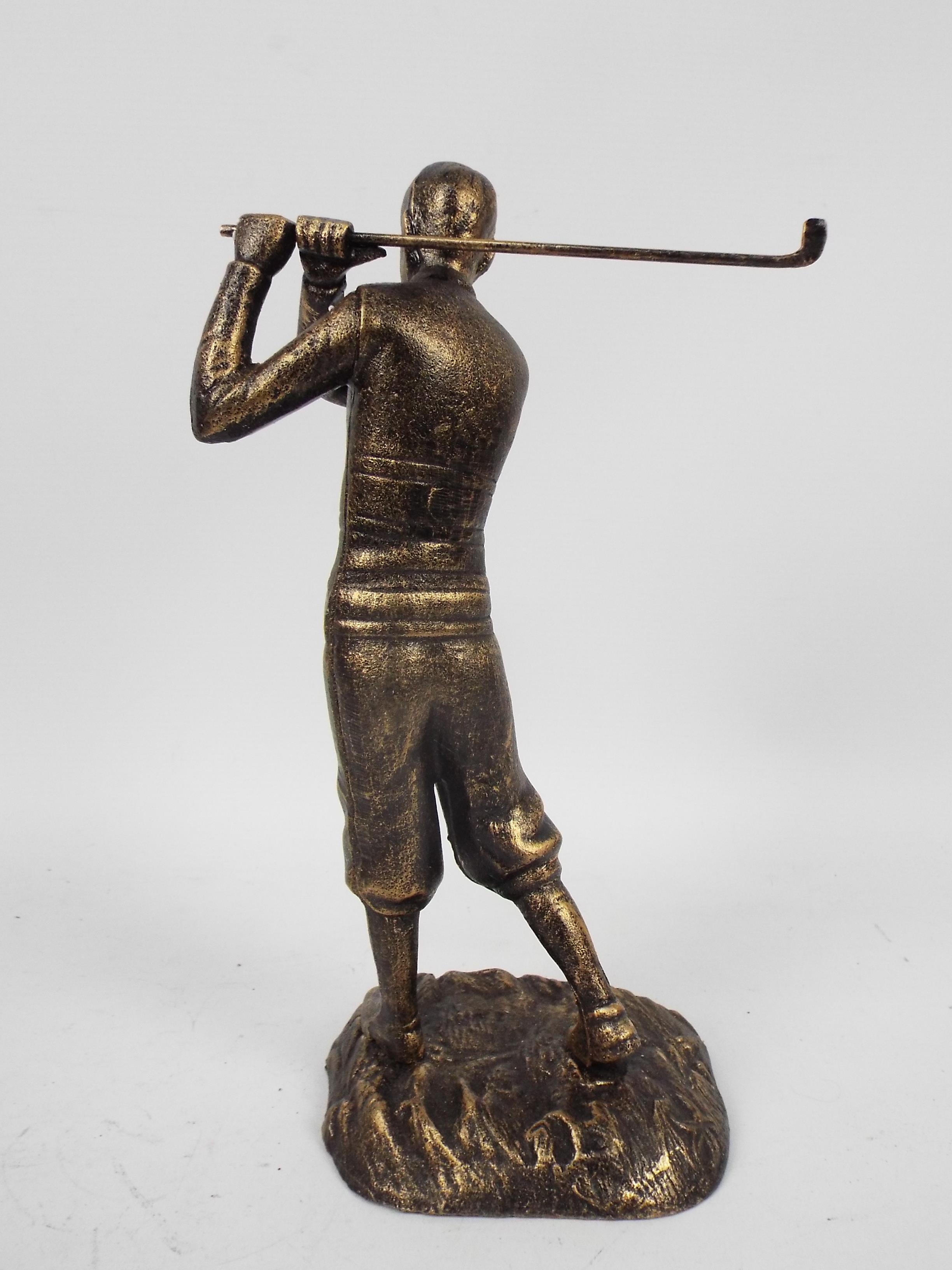 A bronzed, cast iron figure depicting a - Image 3 of 3