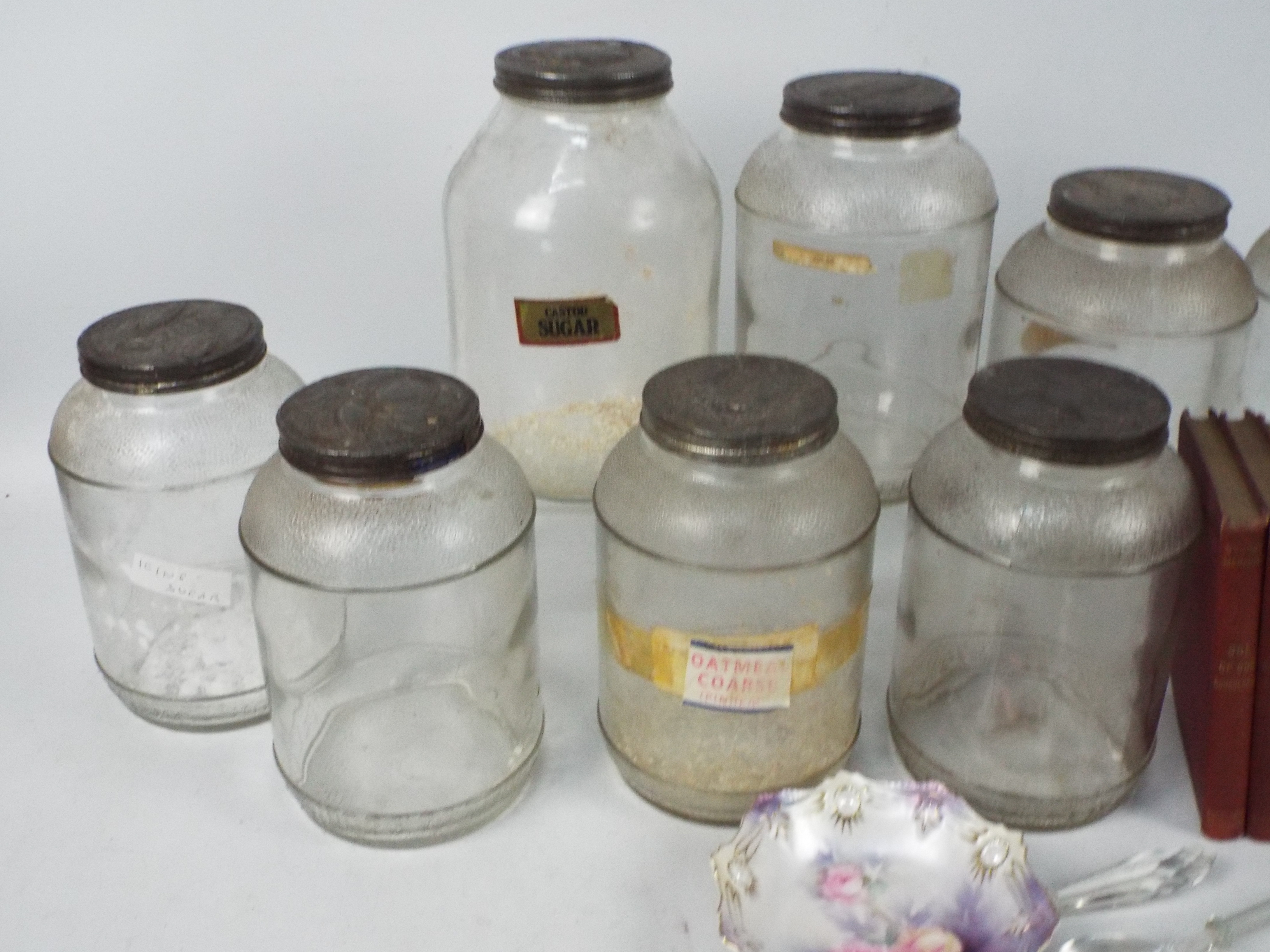 A collection of works by George Meredith, glass kitchen storage jars and other. - Image 2 of 6