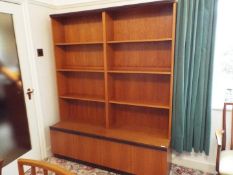 G Plan Furniture - a teak wall unit with illumination, 190 cm x 152 cm x 47 cm,