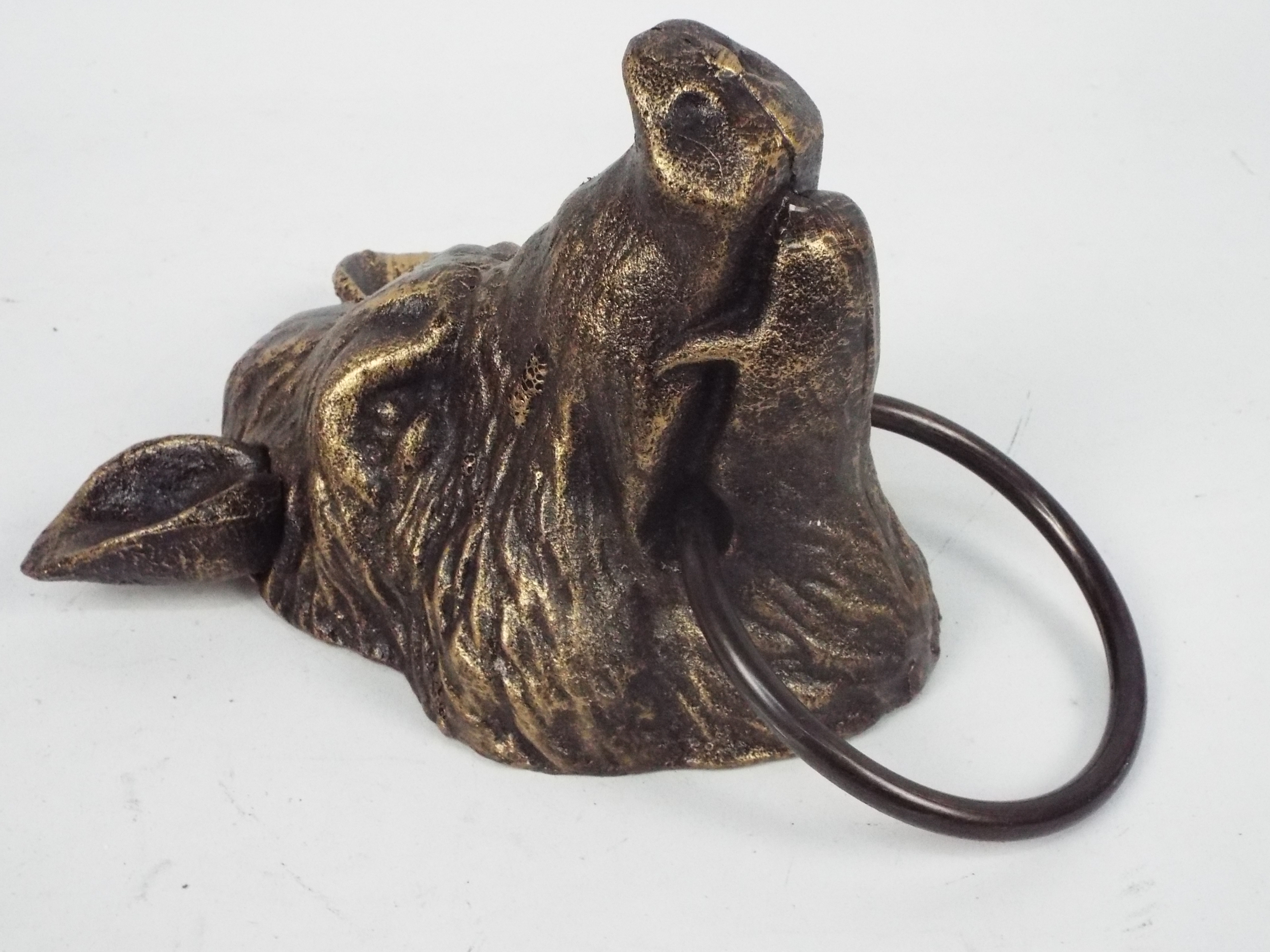 A bronzed, cast iron, wall mountable boa - Image 2 of 2