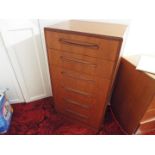 G Plan Furniture - a teak chest of six drawers, 103 cm x 58 cm x 44 cm,
