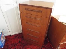 G Plan Furniture - a teak chest of six drawers, 103 cm x 58 cm x 44 cm,