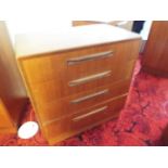 G Plan Furniture - a teak chest of four drawers, 76 cm x 72 cm x 44 cm,